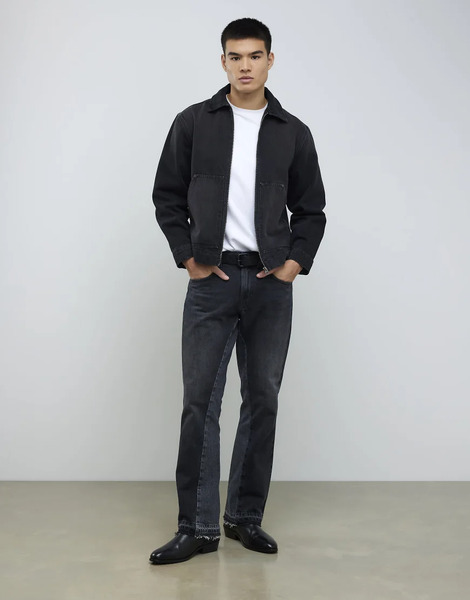  River Island Washed Bootcut Jeans In Black 