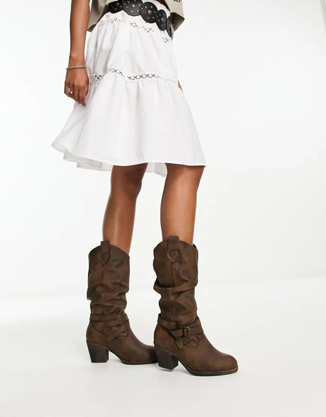  Rocket Dog Sidestep Western Boot In Brown 