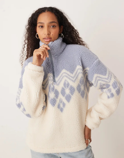  Roxy Mountain Story Half Zip Regular Fleece In Egret White 