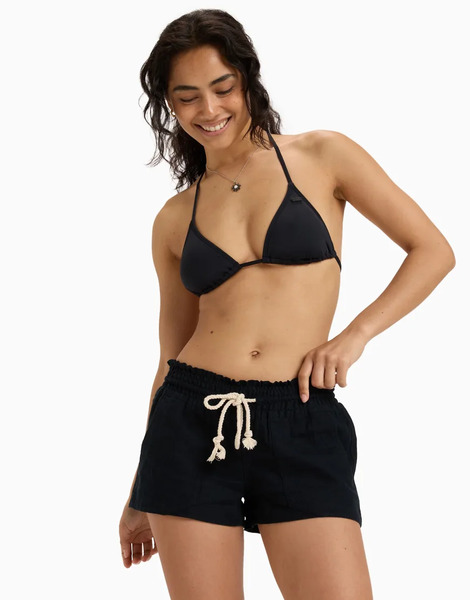  Roxy Oceanside Pull On Beachy Shorts In True Black 