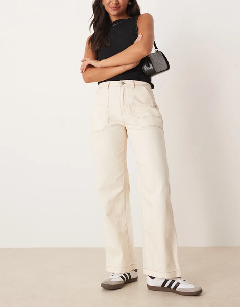  Roxy Vibrant Air Carpenter Trousers In Parchment Neutral 