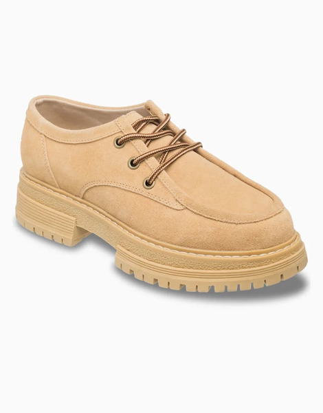  Roxy Work It Low Leather Trainers In Tan Neutral 