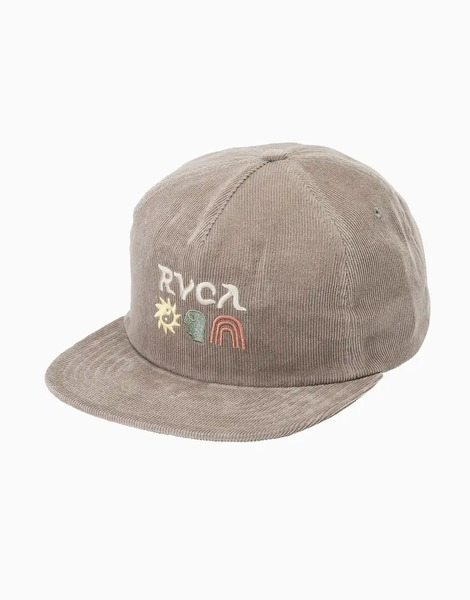  Rvca Deep Thoughts Cord Snapback Cap In Mushroom Multi 