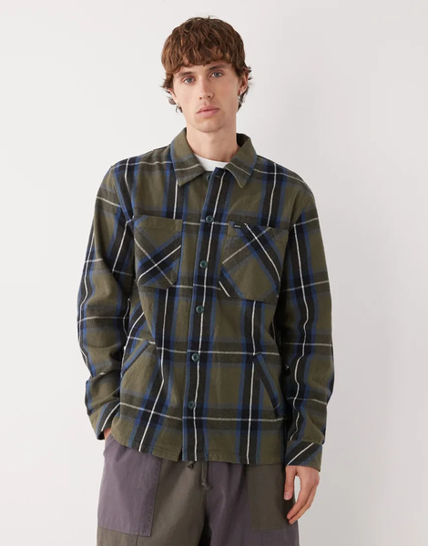  Rvca Flight Risk Overshirt In Hunter Green 