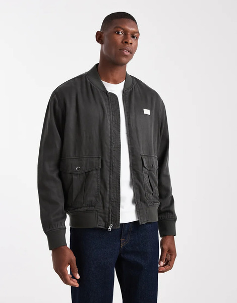  Rvca Vacancy Bomber Jacket In Pirate Black 