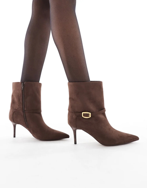  Schuh Brodie Foldover Buckle Boots In Suede Brown 