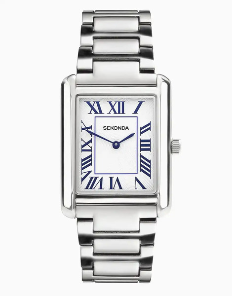  Sekonda Clement 28mm Rectangular Silver Watch In Silver   Silver 