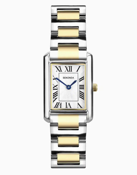  Sekonda Colette 22mm Rectangular Two Tone Watch In Silver 