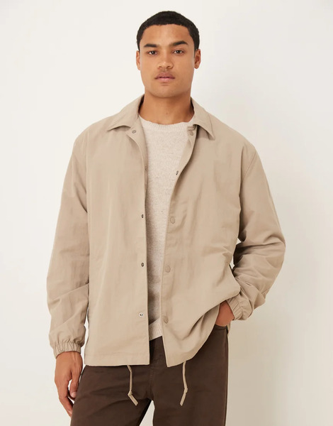 Selected Coach Jacket In Cream White 