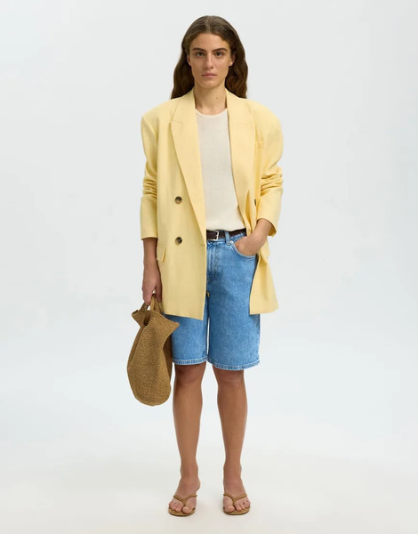  Selected Denim Shorts In Light Blue Denim 