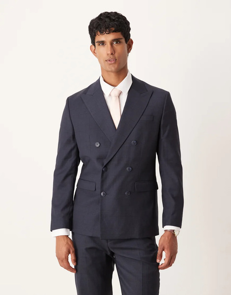  Selected Double Breastered Blazer In Navy 