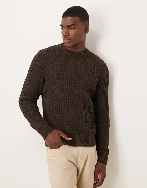  Selected Knitted Jumper In Brown 