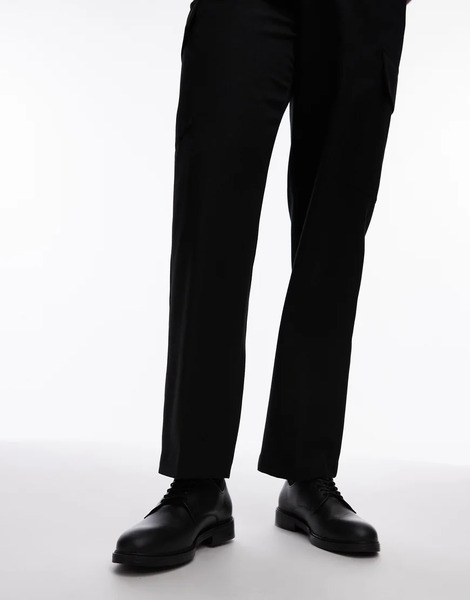  Selected Leather Derby Shoes In Black 