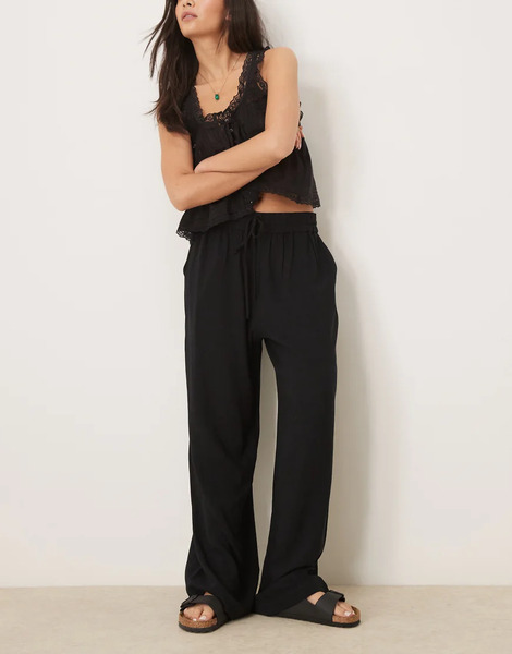  Selected Linen Trouser In Black 