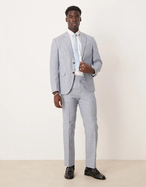  Selected Malik Regular Fit Trouser In Light Blue 