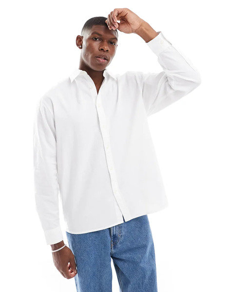  Selected Oversized Boxy Shirt In White 