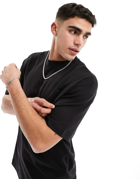  Selected Oversized Boxy T Shirt In Black 