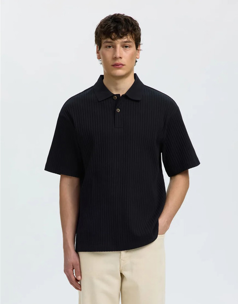  Selected Polo Shirt In Black 