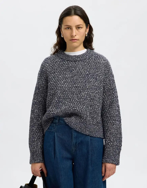  Selected Pullover In Dark Sapphire Blue 