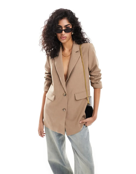  Selected Relaxed Fit Blazer In Beige Neutral 