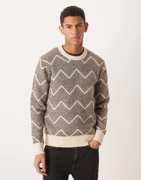  Selected Texture Knitted Jumper In Green 