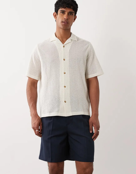  Selected Wool Blend Shorts In Navy 