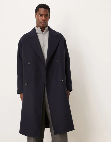  Selected Wool Coat In Navy 