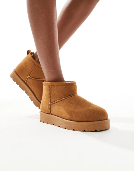  Seqwl Cosy Mini Ankle Boots In Tan Brown 