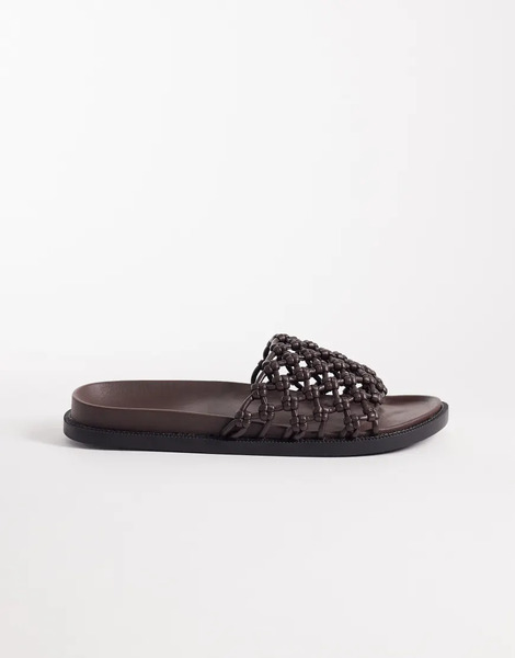  Seqwl Kidman Woven Sliders In Brown 