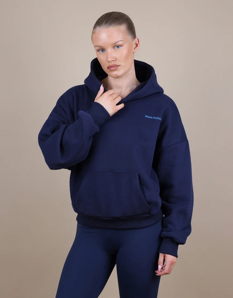  Simmi London Oversized Drop Shoulder Hoodie In Navy 
