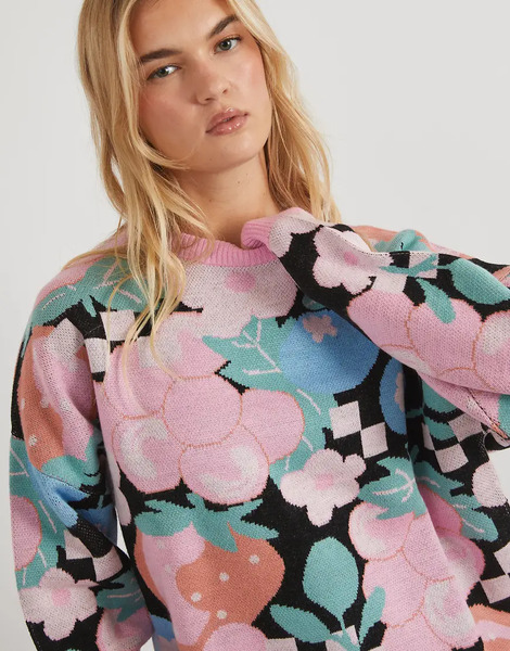  Skinnydip Oversized Fruit Knitted Jumper In Multi 