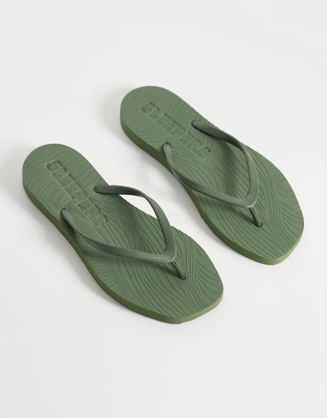  Sleepers Tapered Flip Flops In Green 