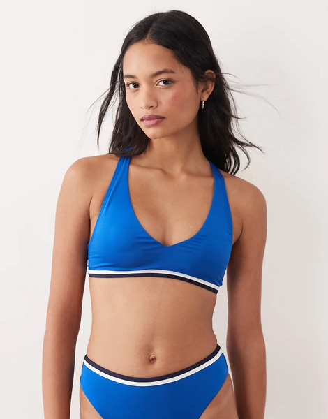  Speedo Jetstream Racerback Bikini Top In Blue 