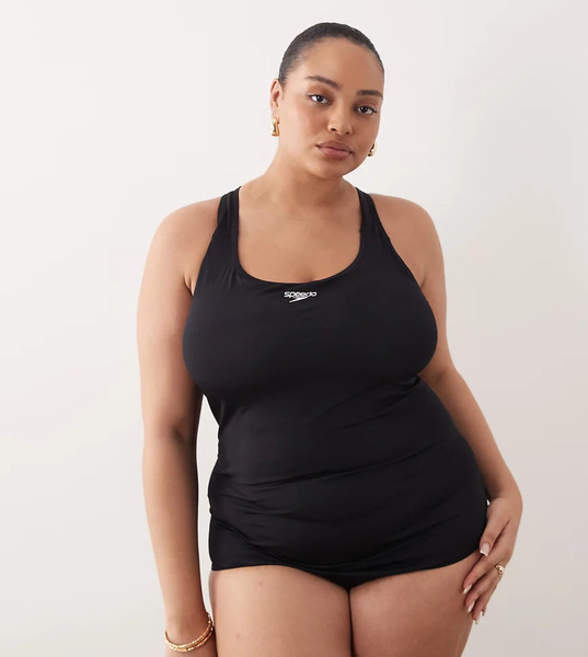  Speedo Plus Size Endurance+ Medalist Swimsuit In Black 