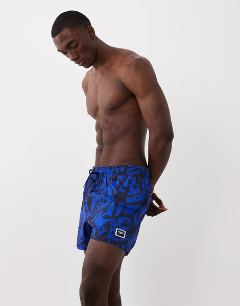  Speedo Printed 14'' Redondo Edge Swim Shorts In Navy 