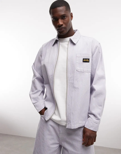  Stan Ray Zip Up Hickory Stripe Jacket Co Ord In Multi 