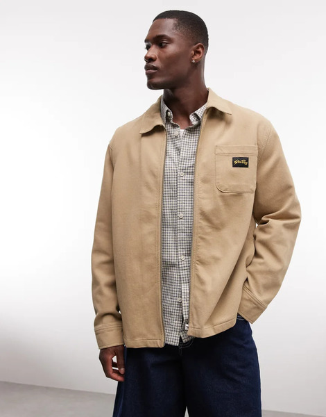  Stan Ray Zip Up Jacket In Beige Neutral 