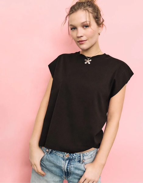  Stradivarius B06 Basic Dropped Shoulder T Shirt In Brown 