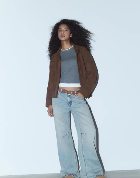  Stradivarius Basic Buckled Belt In Brown 