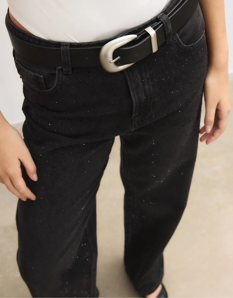  Stradivarius Basic Matte Buckle Belt In Black 