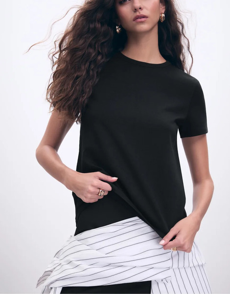  Stradivarius Basic Regular Soft Touch T Shirt In Black 