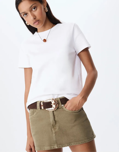  Stradivarius Basic Regular Soft Touch T Shirt In White 
