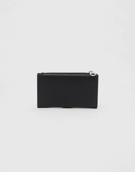  Stradivarius Basic Zip Up Purse In Black 