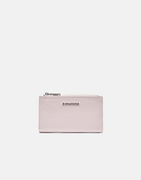  Stradivarius Basic Zip Up Purse In Pastel Pink 