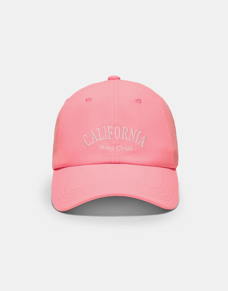  Stradivarius California Cap In Neon Pink 