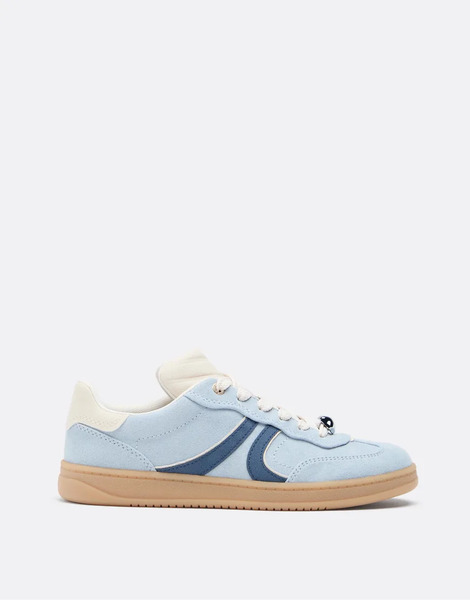  Stradivarius Casual Leather Trainers In Blue 