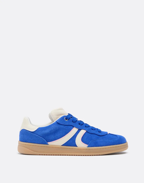  Stradivarius Casual Leather Trainers In Blue 