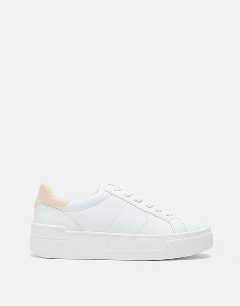  Stradivarius Casual Platform Trainers In White 