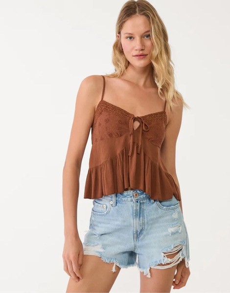  Stradivarius D75 Ripped Denim Shorts In Light Blue 