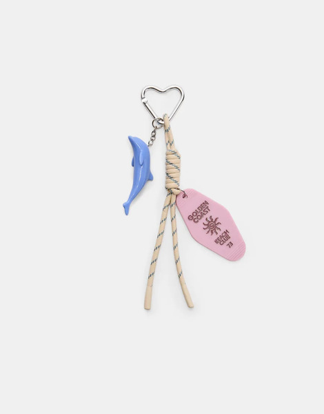  Stradivarius Dolphin Charm Key Ring In Blue 